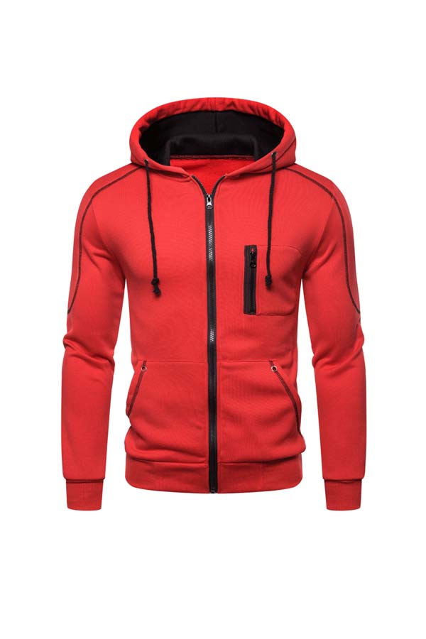 

Lovely Casual Drape Design Red Coat