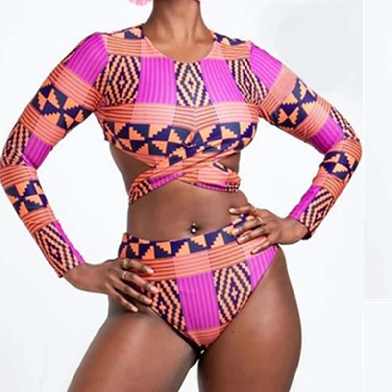 

Lovely Print Multicolor Two-piece Swimsuit, Multi
