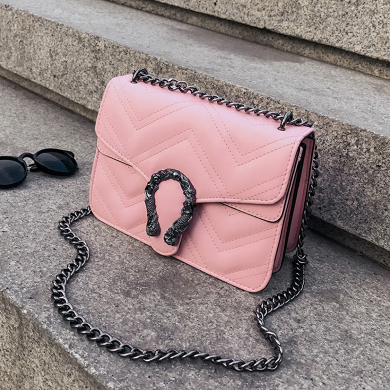Lovely Trendy Chain Strap Pink Crossbody Bag_Messenger Bag&Crossbody Bag_Bags_Accessories ...