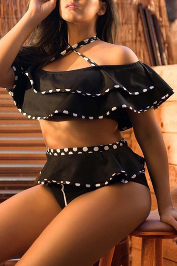 LW Plus Size Sweet Off The Shoulder Layered Flounce Design Black Two-piece Swimsuit
LW Plus Size Sweet Off The Shoulder Layered Flounce Design Black Two-piece Swimsuit