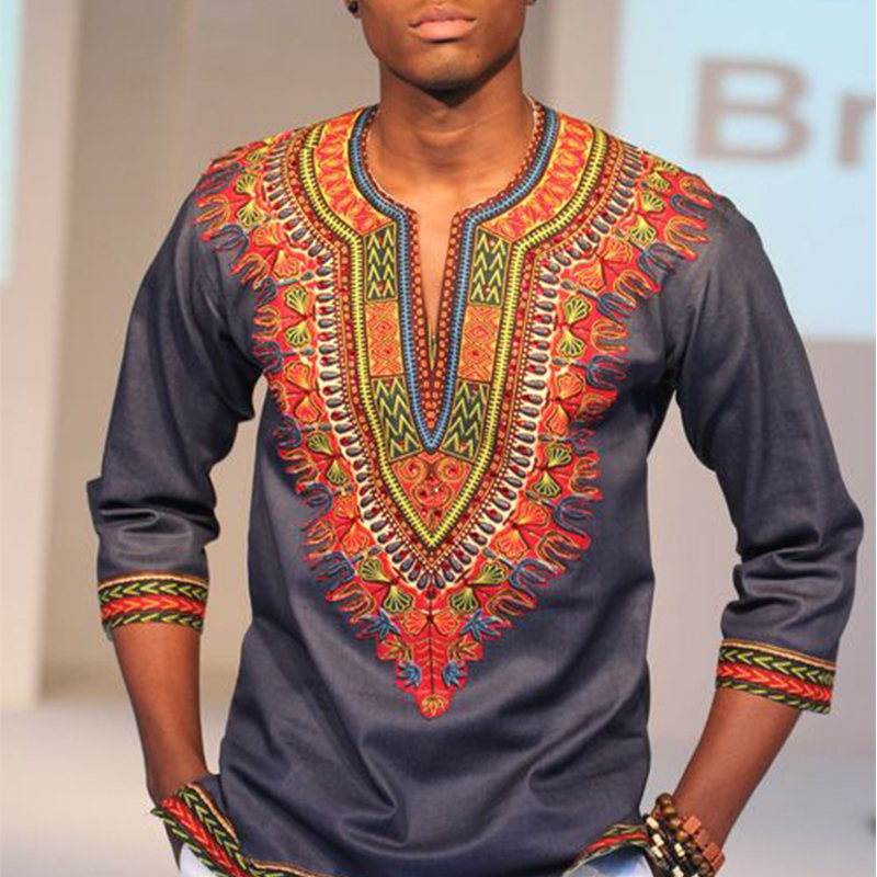 

Lovely Ethnic Print Grey T-shirt