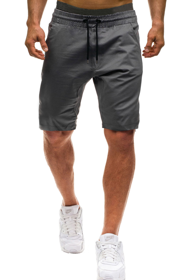 

Lovely Casual Drawstring Grey Shorts