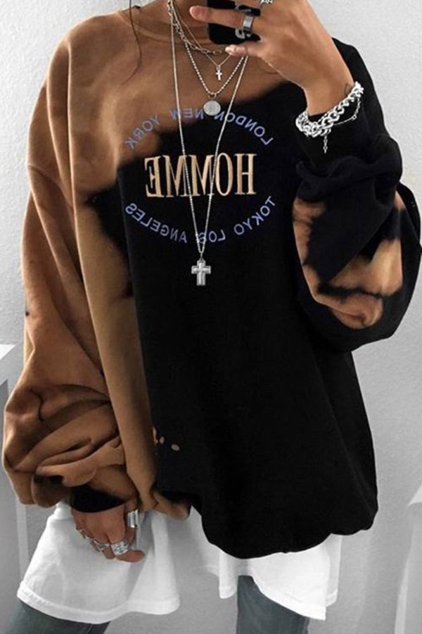 

Lovely Casual Letter Print Black Hoodie