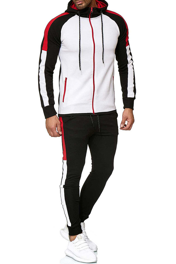 

Lovely Sportswear Patchwork Black Two-piece Pants Set