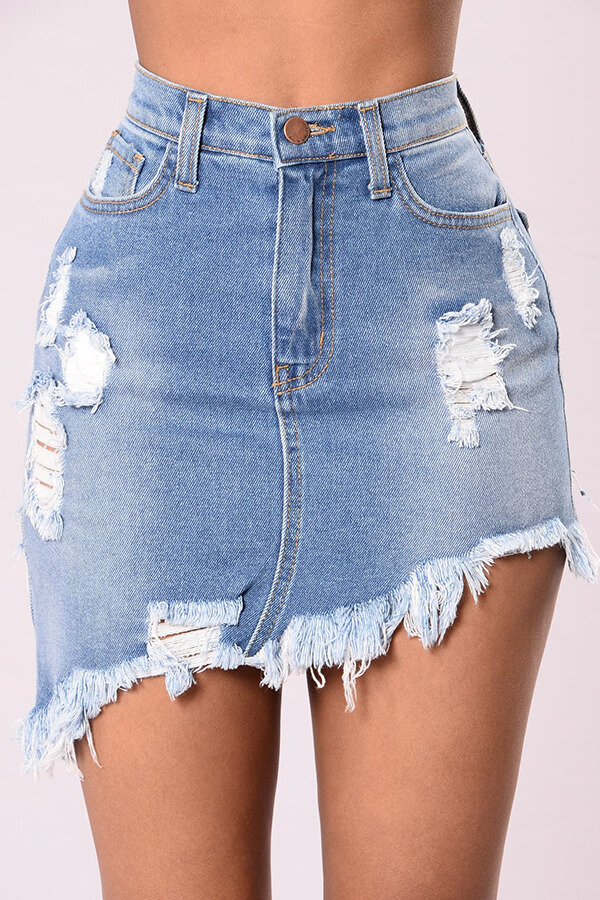 

Lovely Chic Tassel Blue Skirt