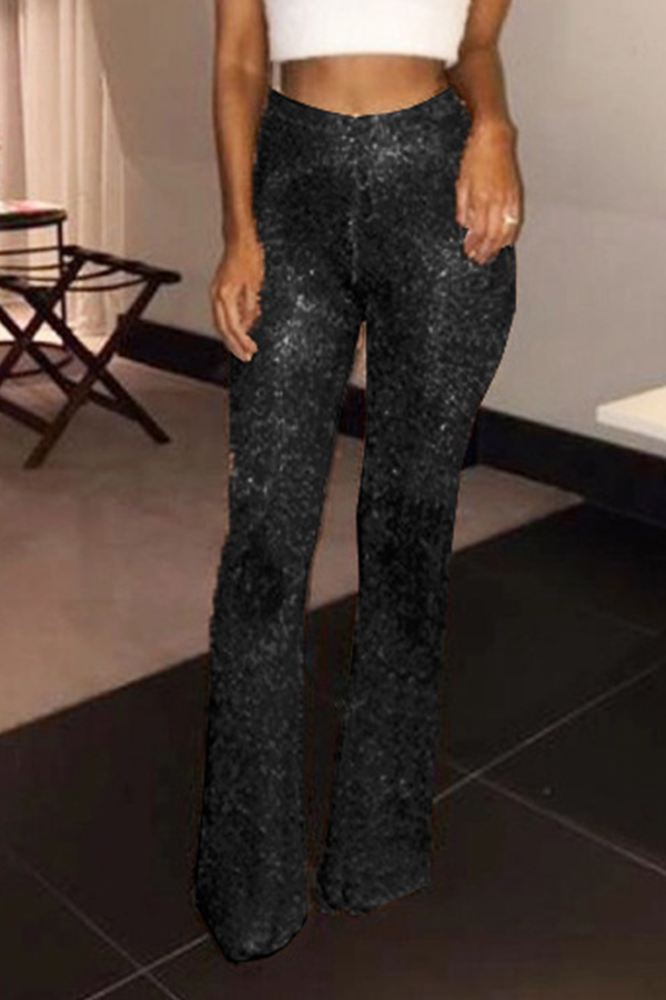 

Lovely Casual Loose Black Pants
