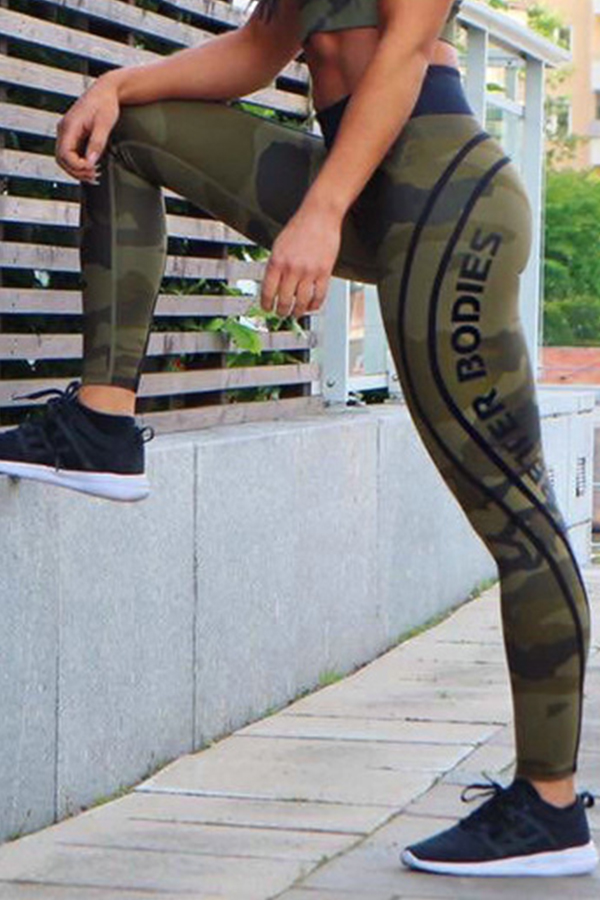 

Lovely Casual Camo Print Army Green Pants, Army green camouflag
