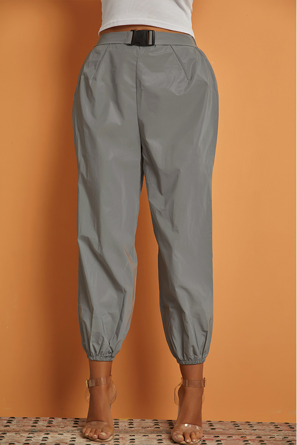 

Lovely Sportswear Loose Silver Pants