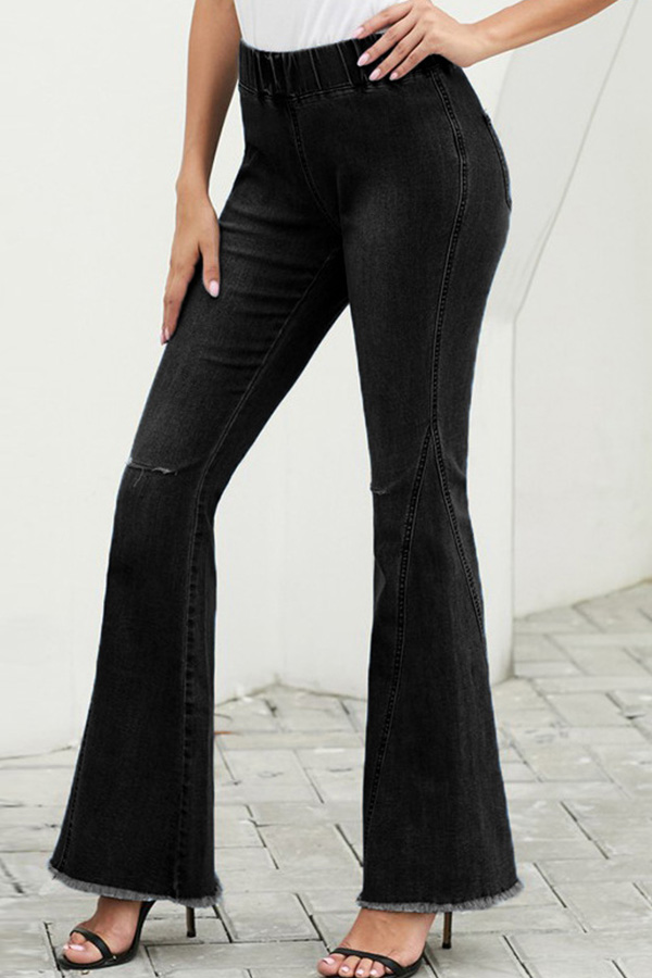 

Lovely Casual Basic Black Jeans