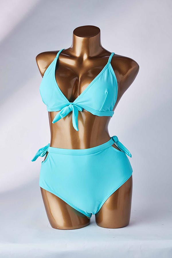 

Lovely Knot Green Two-piece Swimsuit