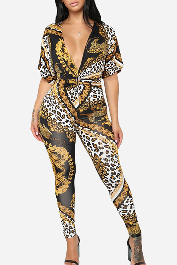 

Lovely Chic Print Multicolor One-piece Jumpsuit, Multi