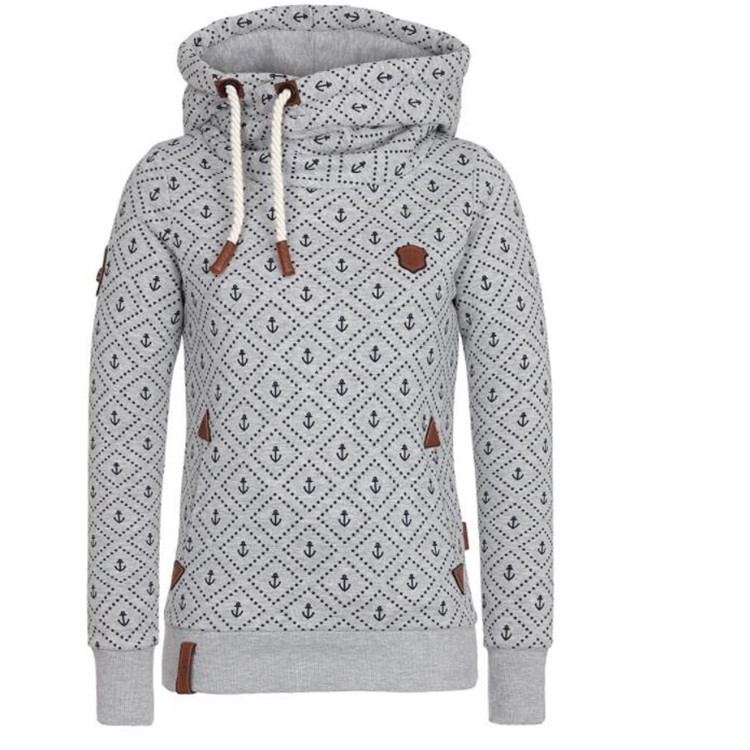 

Lovely Casual Print Grey Plus Size Hoodie