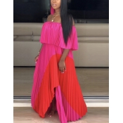 Lovely Bohemian Color-lump Drape Rose Red Floor Le