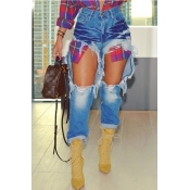 Lovely Chic Hollow-out Blue Jeans