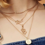 Lovely Chic Letter Gold Necklace