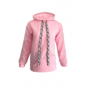 Lovely Casual Hooded Collar Pink Plus Size Hoodie