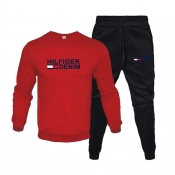 Lovely Casual Print Red Two-piece Pants Set