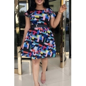 Lovely Casual Print Multicolor Knee Length Dress