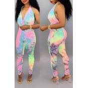 Lovely Sexy Print Multicolor One-piece Jumpsuit