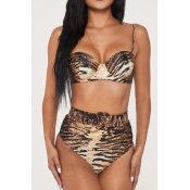 Lovely Tiger Stripes Two-piece Swimsuit