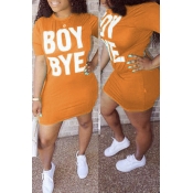 LW Leisure Letter Print Croci Mini Dress