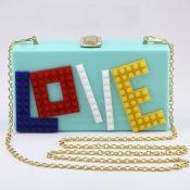 Lovely Vintage Letter Green Crossbody Bag