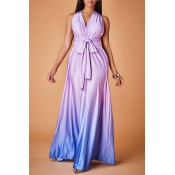 Lovely Trendy Loose Purple Evening Dress