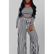 Lovely Casual Striped  Two-piece Pants Set