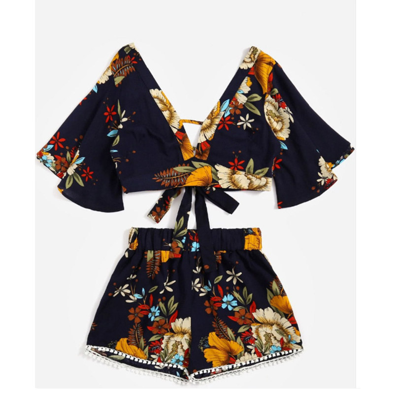 

Lovely Chic Print Loose Multicolor Two-piece Shorts Set, Multi