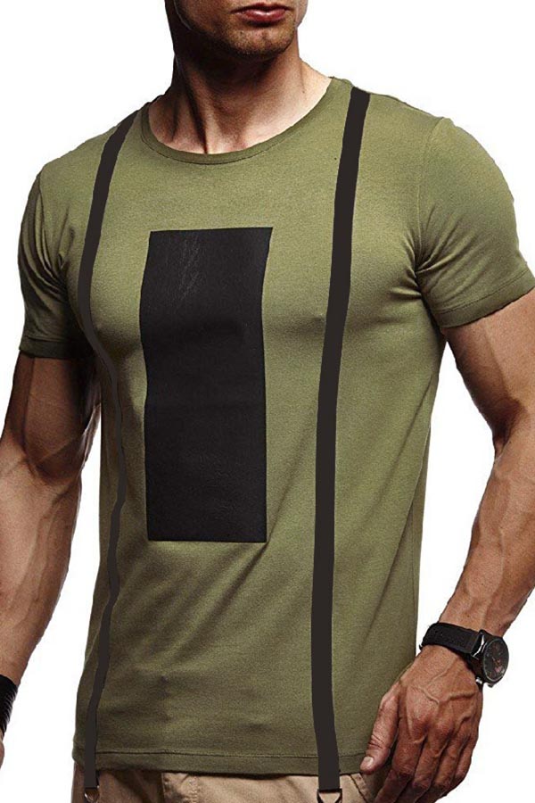 

Lovely Leisure Print Army Green T-shirt