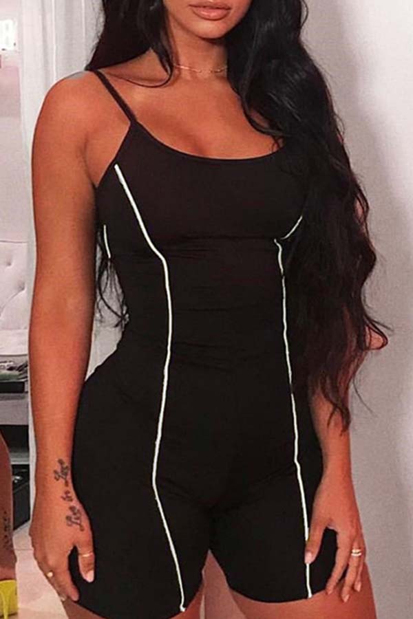 

Lovely Chic Striped Black One-piece Romper