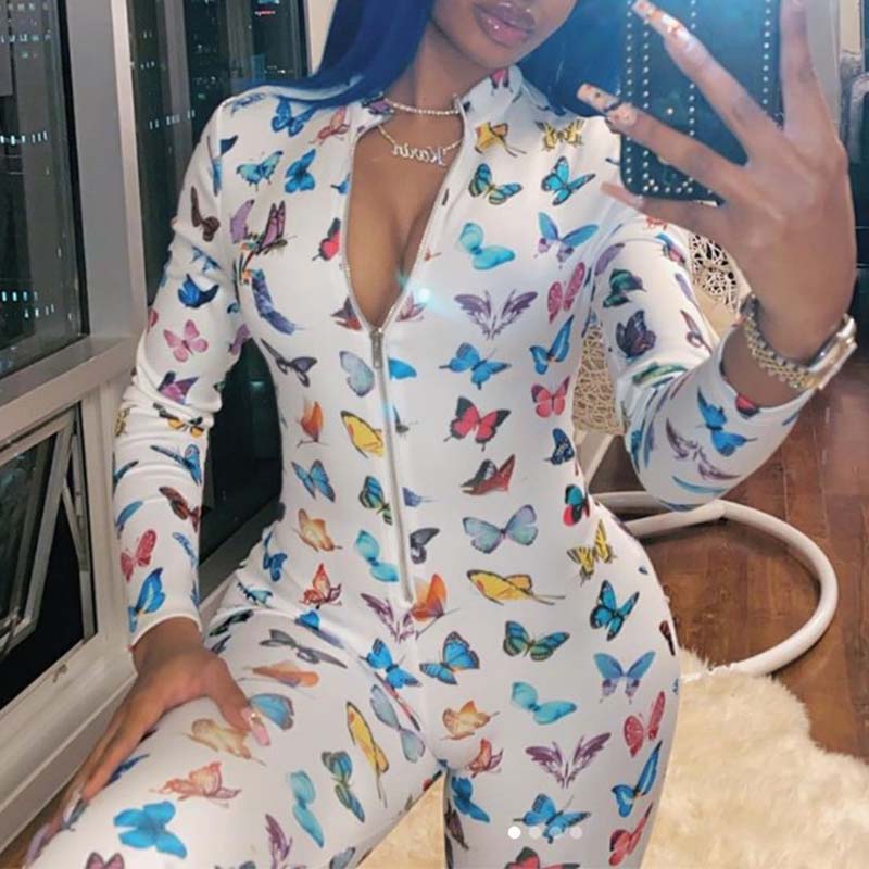 

Lovely Stylish Print White One-piece Jumpsuit