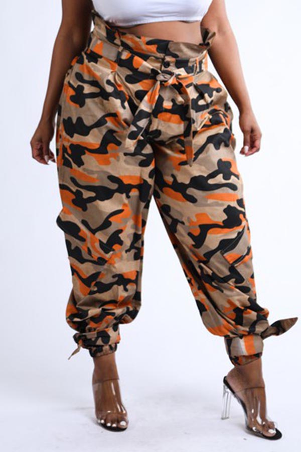 

Lovely Chic Camo Print Orange Pants