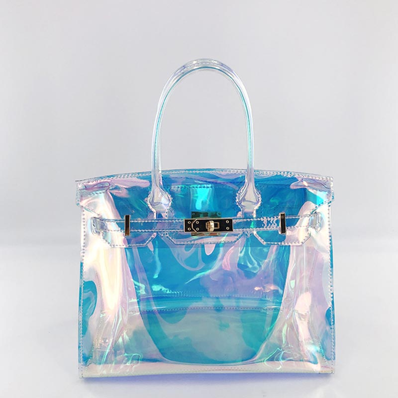

Lovely Trendy See-through Blue Crossbody Bag
