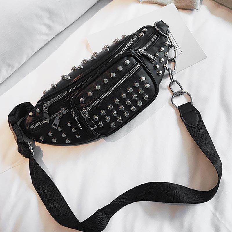 

Lovely Trendy Zipper Design Black Crossbody Bag