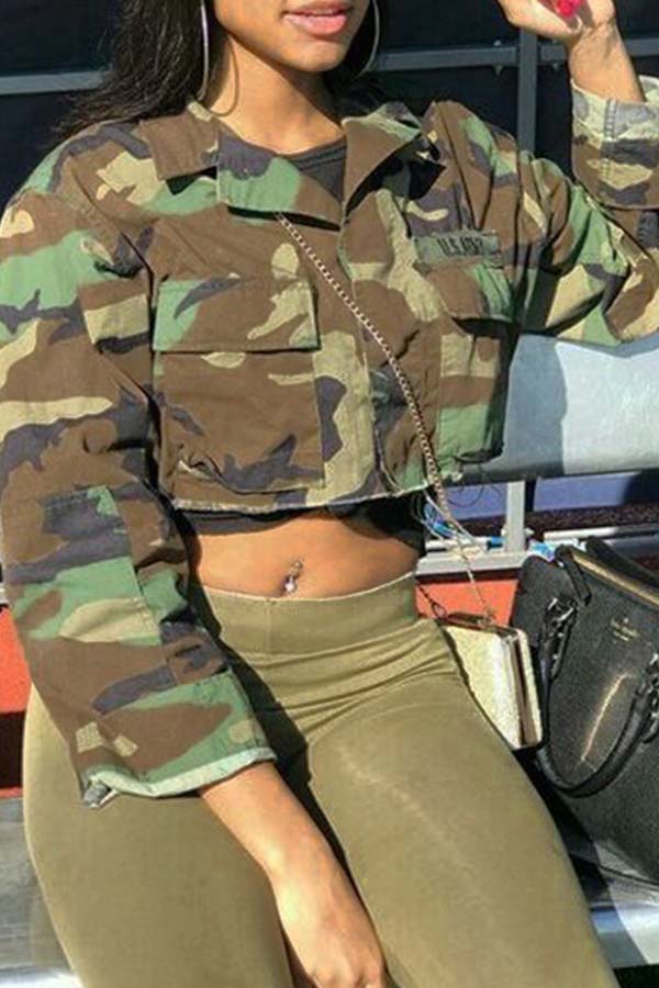 

Lovely Leisure Camo Print Short Coat