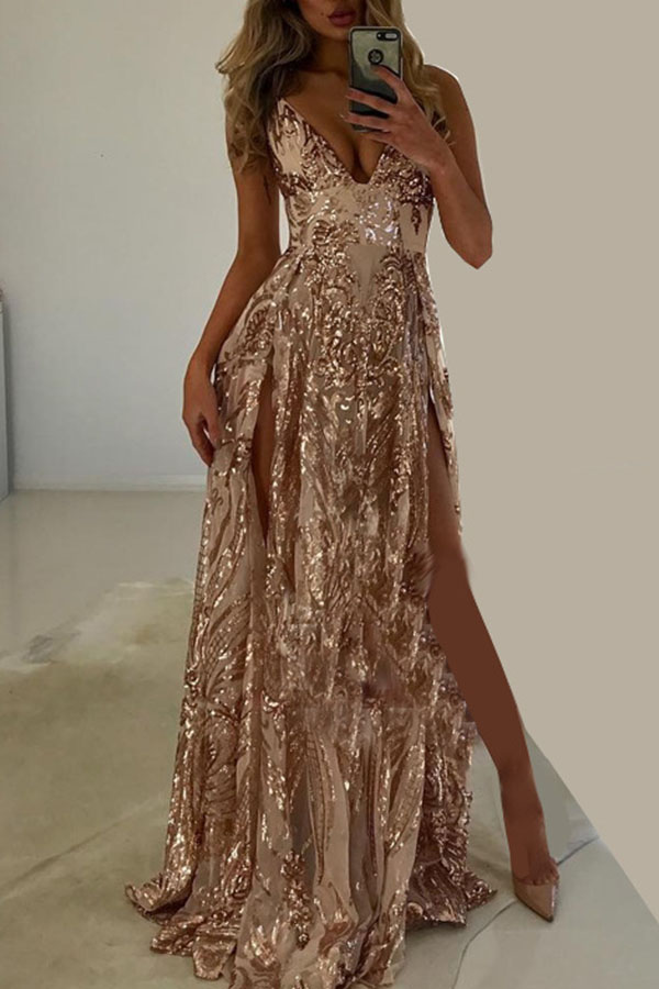 Lovely Party Slit Apricot Prom Dress от Lovelywholesale WW