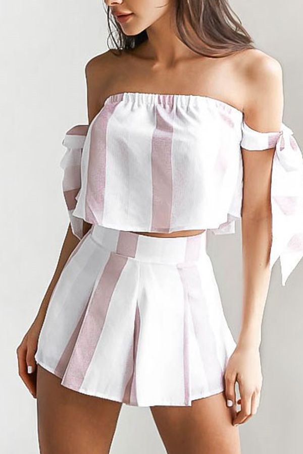 

Lovely Chic Striped Two-piece Shorts Set, Stripe