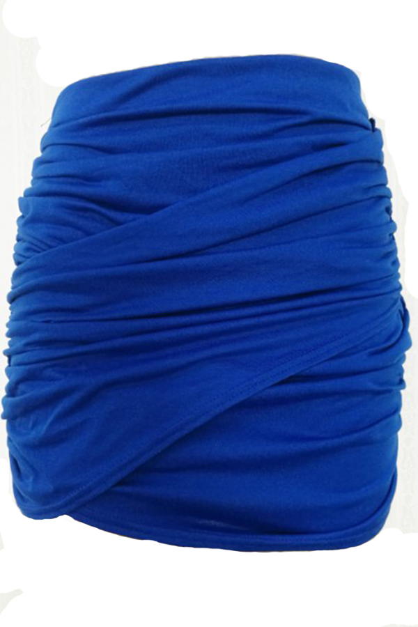 

Lovely Trendy Ruffle Design Blue Skirt