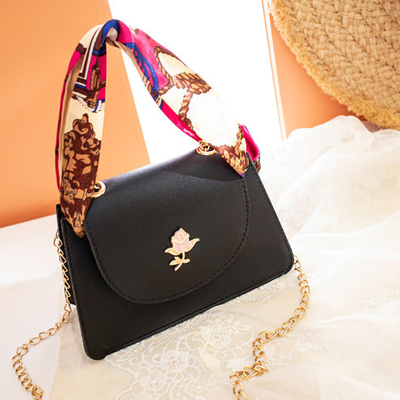 

Lovely Retro Chain Strap Black Crossbody Bag