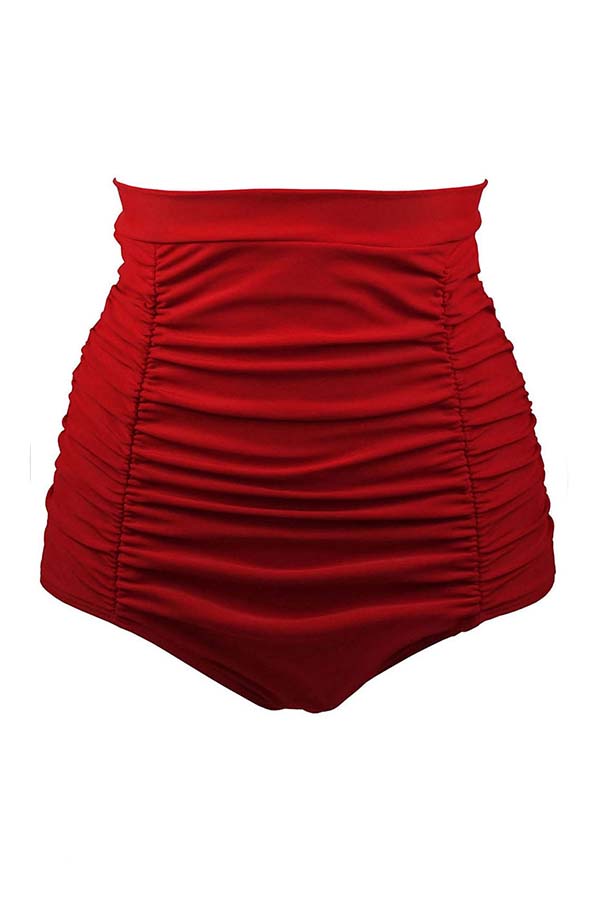 

Lovely Fold Design Red Bikini Bottom