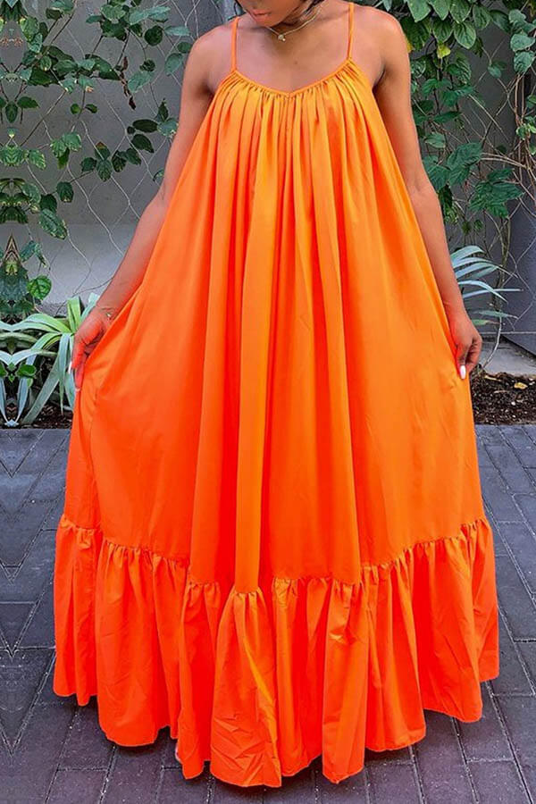 

Lovely Casual Loose Croci Maxi Dress