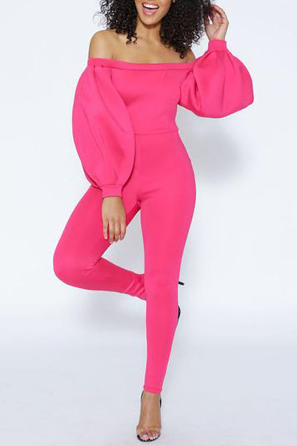 

Lovely Trendy Basic Skinny Rose Red One-piece Jumpsuit