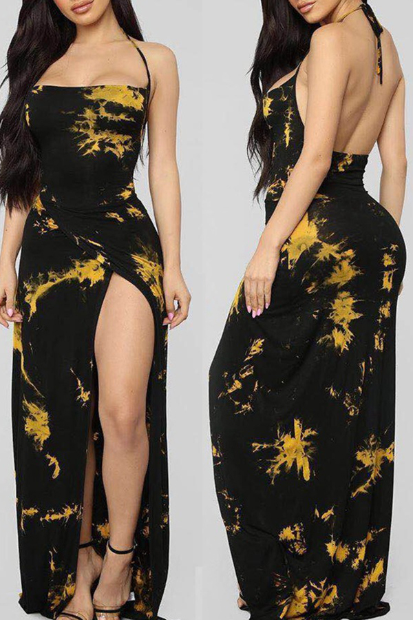 Lovely Trendy Print Black Maxi Dress от Lovelywholesale WW