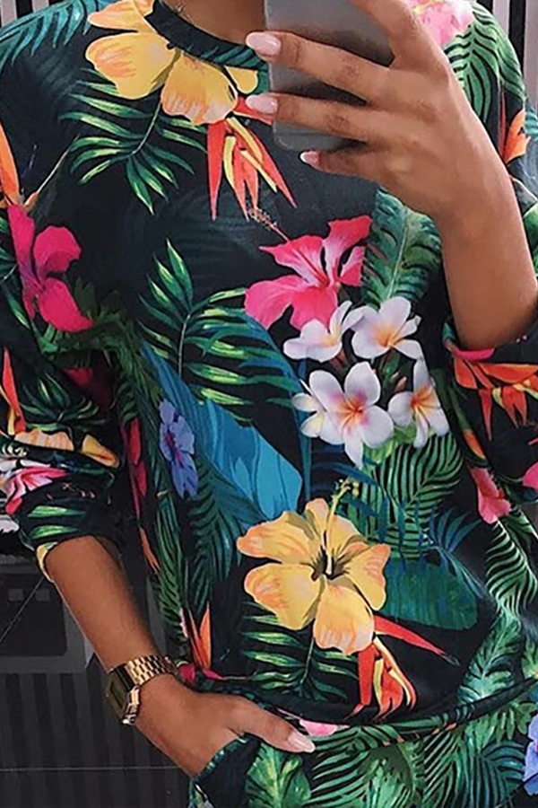 

Lovely Stylish Plants Print Multicolor Loungewear, Multi