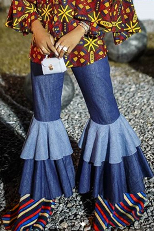 

Lovely Leisure Patchwork Blue Jeans