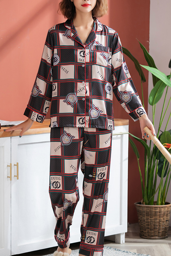 

Lovely Leisure Grid Print Multicolor Sleepwear, Multicolor lattices