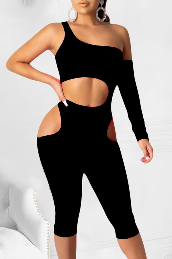 

Lovely Sexy Hollow-out Black One-piece Romper