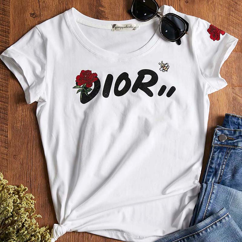 

Lovely Casual Letter Print White T-shirt