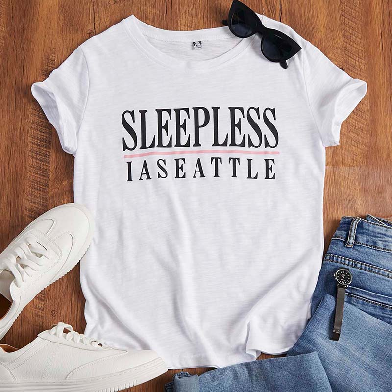 

Lovely Casual O Neck Letter Print White T-shirt